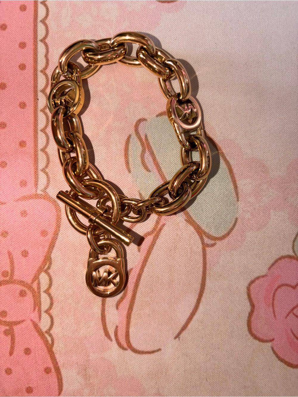 Michael Kors MK Chunky Chain Link Bracelet Padlock MK Logo - Picture 4 of 5